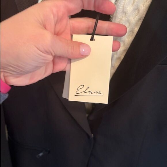 Elan Women's Long-Sleeve Peak-Lapel Blazer Sweater - Picture 5 of 7
